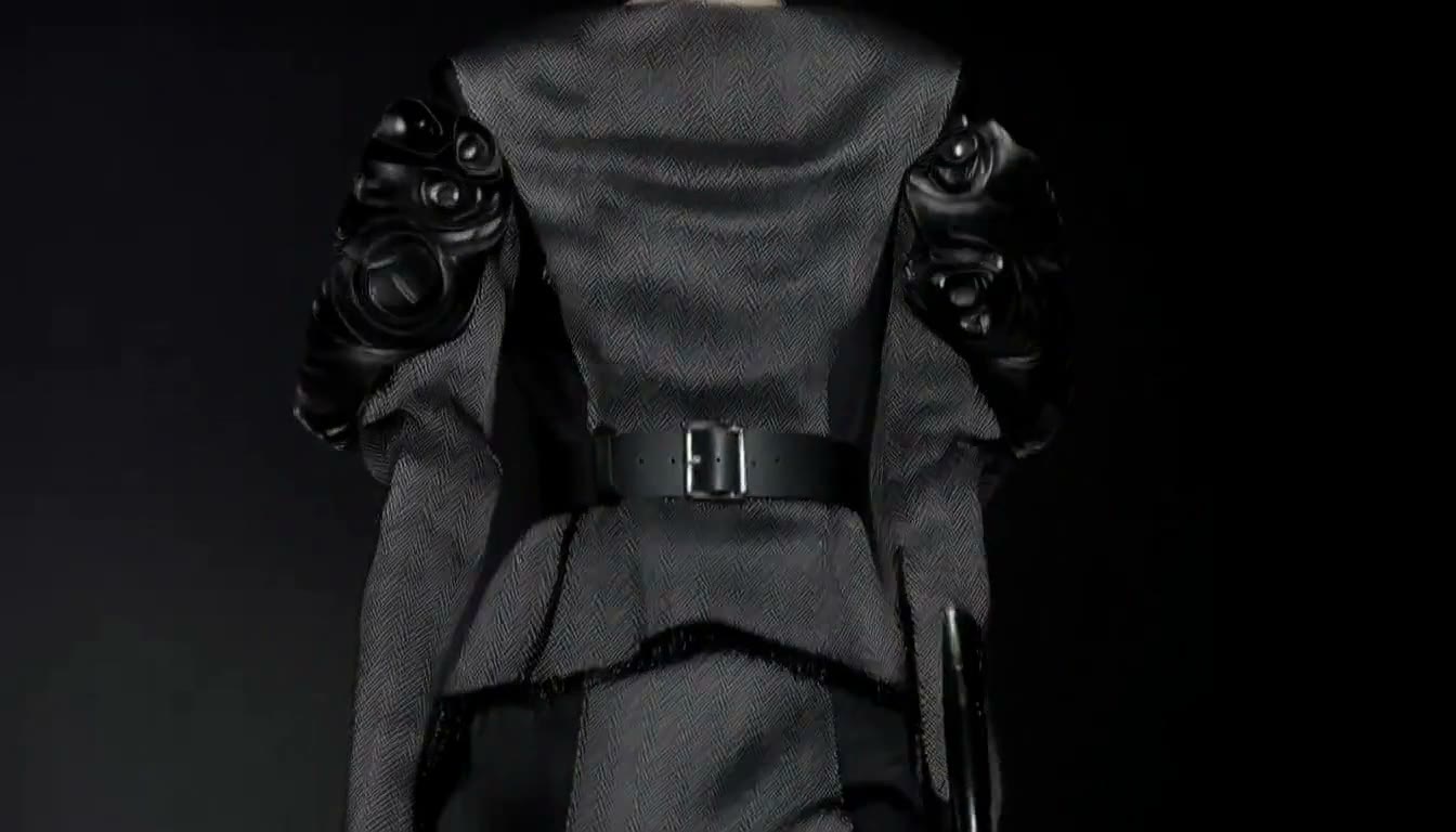 MiniMax H3 AI video example showing a model confidently struts down a runway in a futuristic, high-fashion ensemble